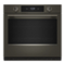 KitchenAid - 30" Smart Built-In Single Wall Oven with Assisted Cook Cycles - Black Ore-Front_Standard