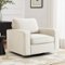 KERDOM - Swivel Single Sofa Chair, Living Room Armchair, Rotating Base Accent Sofa Upholstered Side Chair, Washable Pillow Cover - White-Front_Standard