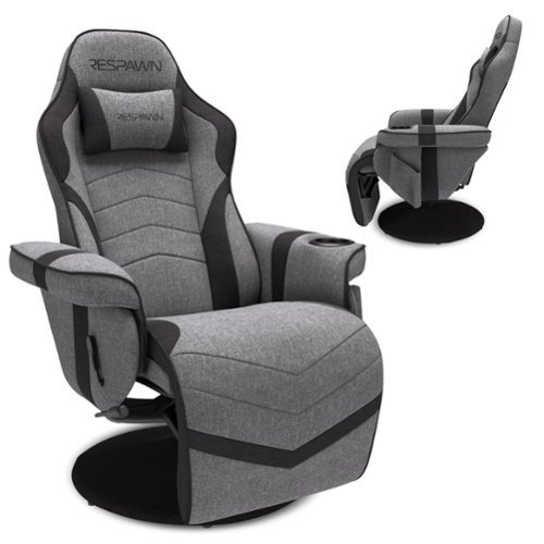 Respawn Products - RESPAWN 900 - Ergonomic Reclining Gaming Chair with Footrest, Heavy Duty, Racing Style Video Game Chairs - Gray Fabric-Front_Standard 