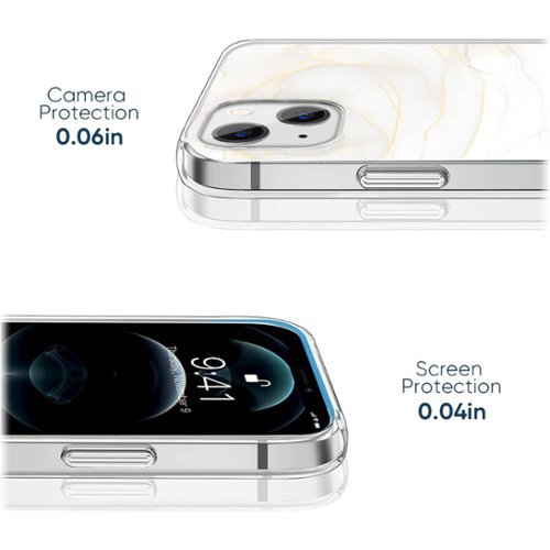 SaharaCase Marble Series Case for Apple iPhone 13 mini - White/Gold GLOBAL SHIPPING