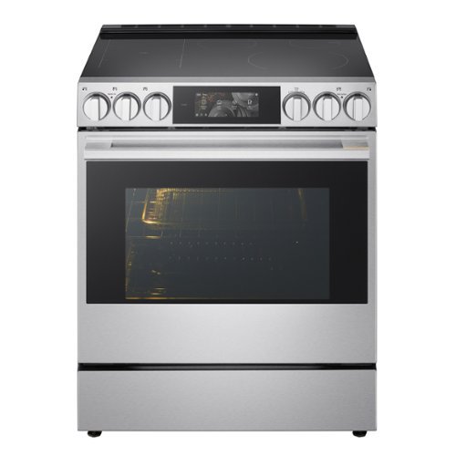LG - SIGNATURE 30-in 6.3 CF Slide-In Elec Induction True Convect Smart Range w/ 5 Elements, Air Fry and AI Gourmet Camera - Stainless Steel