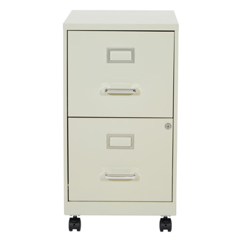 OSP Home Furnishings - 2 Drawer Mobile Locking Metal File Cabinet - Tan-Front_Standard 