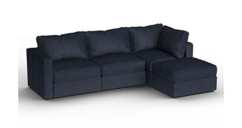 Lovesac - 4 Seats (4 Storage) + 5 Sides Corded Velvet Sactional & Lovesoft - Midnight Navy