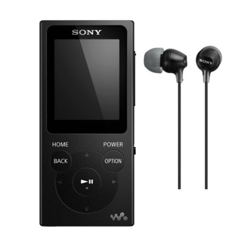 Sony - NW-E394 Walkman Audio Player (8GB, with Earbud Headset with Mic - Black-Front_Standard 