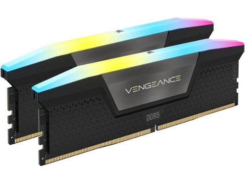 CORSAIR - Vengeance RGB 128GB (2 x 64GB) 288-Pin PC RAM DDR5 6400 (PC5 51200) Desktop Memory Model CMH128GX5M2B6400C42 - Black-Front_Standard 