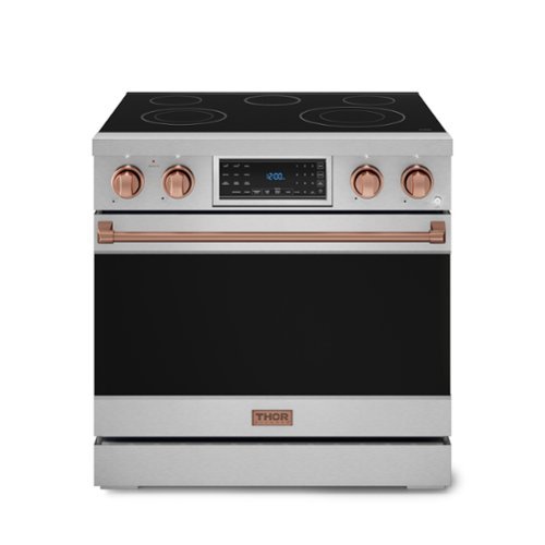 Gordon Ramsay Series by Thor Kitchen 6.0 Cu. Ft Freestanding Electric Range with Rose Gold Hardware - Stainless Steel-Front_Standard 