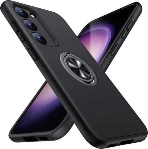 Entronix - Galaxy A54 Case with 360° Circular Ring Gripstand for Ultimate Protection - Black-Front_Standard 