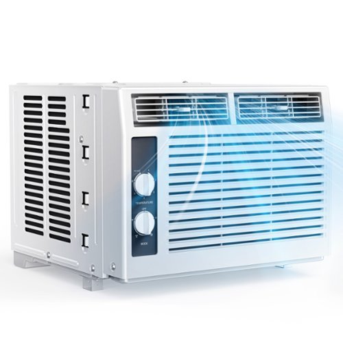 SIMZLIFE - 5000 BTU Window Air Conditioner, Cools Up to 150 sq. ft.,2 in1, Quiet&Energy Efficient, Easy Install for Bedroom,Office - White-Front_Standard 