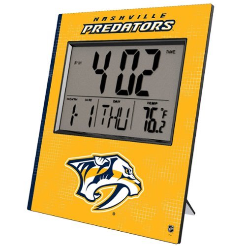 Keyscaper - Nashville Predators Cross Hatch Digital Desk Clock - Multicolor-Front_Standard 