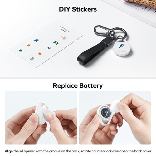Momax MOMAX Tracker Electronics Key Finder Luggage Tracker, Backpack, Wallet, Pets Works with Apple Find My iOS Only White - White BUY ONLINE