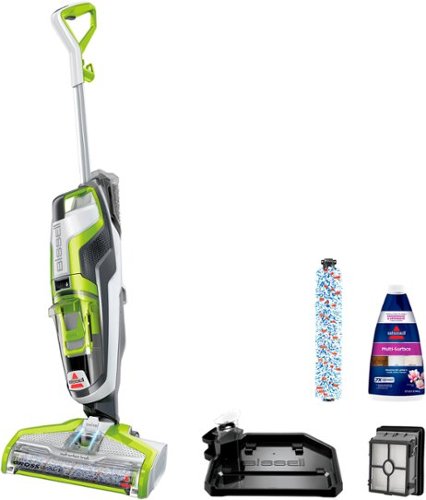 BISSELL - CrossWave Multi-Surface Wet Dry Upright Vacuum - Molded White, Titanium and Cha Cha Lime Green-Front_Standard
