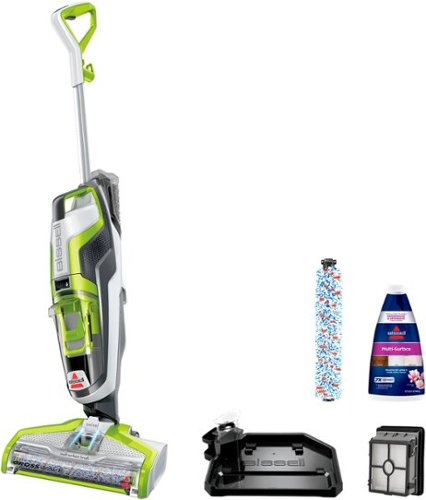 BISSELL - CrossWave Multi-Surface Wet Dry Upright Vacuum - Molded White, Titanium and Cha Cha Lime Green