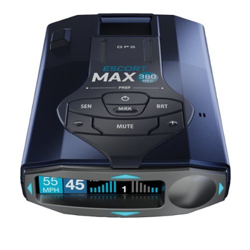 Escort - MAX 360 MKII Radar and Laser Detector, works with Apple CarPlay/Android Auto - Black-Front_Standard 