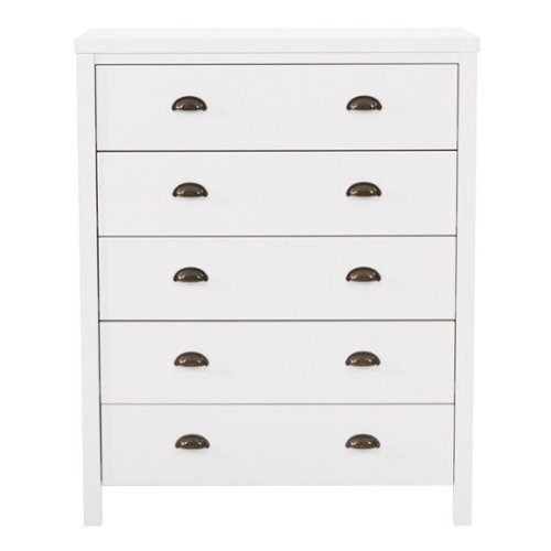CorLiving - Boston 5-Drawer Dresser - White-Front_Standard 
