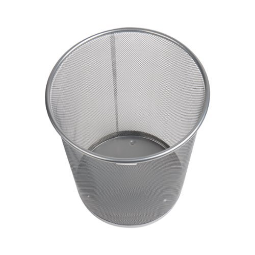 Mind Reader - Mesh Trash Can, 16.65L (4.4 gal), Waste Paper Basket, Round, Office, Metal Mesh, 11.5"L x 11.5"W x 13.75"H - Silver-Alt_View_Standard_17 