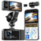 NEXPOW - 3-Channel Dash Cam with 4K Front and 1080P Cabin/Rear Cameras and 5G WiFi - Black-Front_Standard