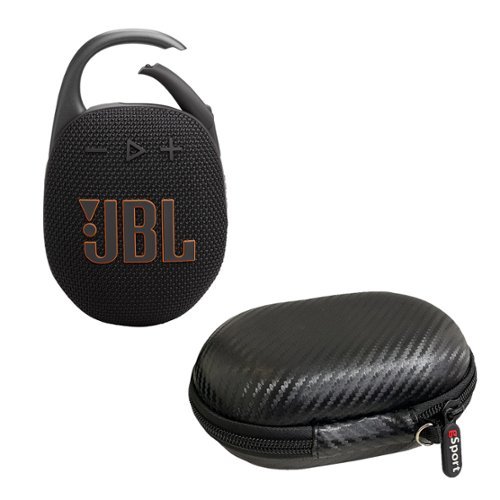 JBL - Clip 5 Ultra Portable Bluetooth Speaker with gSport Carbon Fiber Case - Black-Front_Standard 