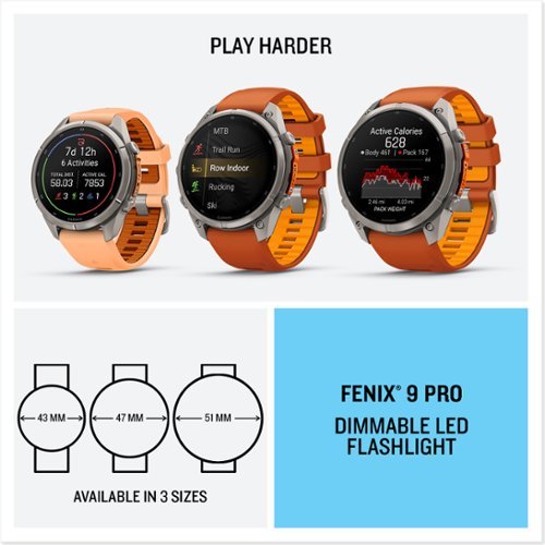 Garmin fēnix 9 Pro - inReach AMOLED GPS Smartwatch 47 mm Titanium - Autumn Orange/Spark Orange Silicone Band - (2026) GLOBAL SHIPPING