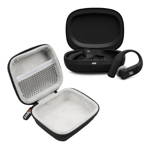 JBL - Endurance Peak 4 True Wireless Noise Cancelling Sport Earbuds Bundle with gSport Case - Black-Front_Standard 