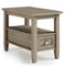 Simpli Home - Warm Shaker SOLID WOOD 14 inch Wide Rectangle Transitional Narrow Side Table - Distressed Grey-Front_Standard
