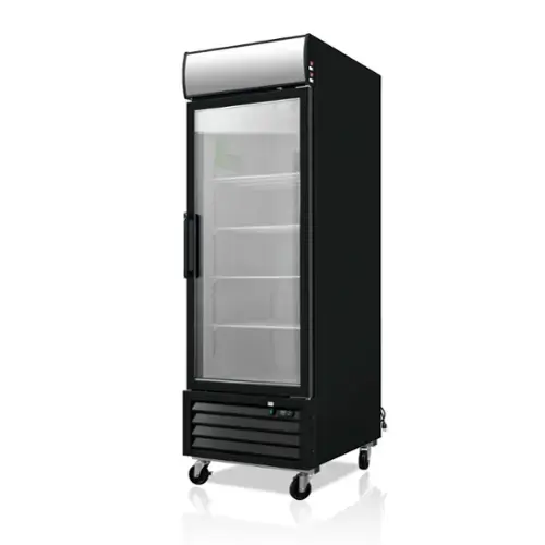 Front. WHALL - WHALL 16 Cu.Ft Upright Display Freezer, Glass Door, Auto Defrost, LED Light, ETL Certified for Cafe, Restaurant & Retail - Black.