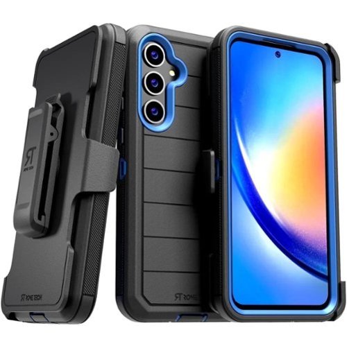 RomeTech - Defender Case for Samsung Galaxy A35 5G - Black / Blue-Front_Standard 