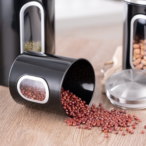 Malletson 3 Piece Stainless Steel Canister Set, Airtight Coffee