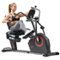 Sunny Health & Fitness - Premium Smart Programmable Electro-Magnetic Resistance Recumbent Elliptical Cross Trainer - Black-Front_Standard