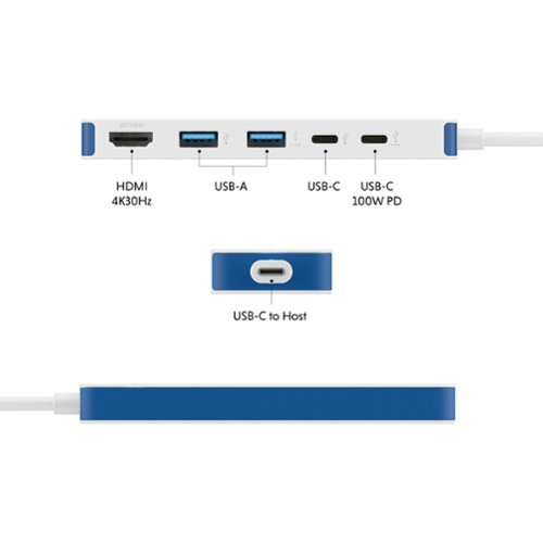 Hyper Drive Flex 5 Port USB-C Hub - Blue GLOBAL SHIPPING