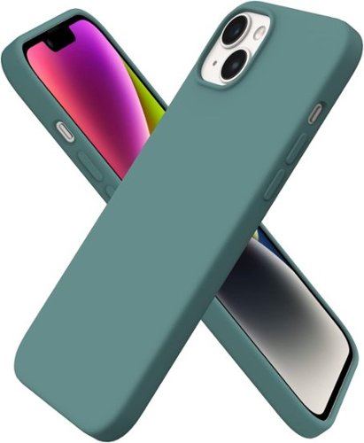 Ornarto - Designed for iPhone 14 Plus Case 6.7,Slim Liquid Silicone 3 Layers Full Covered Protective Case - Pine Green-Front_Standard 