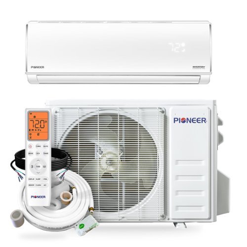 Pioneer - Diamante Pro Low-Ambient 1-Zone 9,000 BTU 19 SEER2 Ductless Mini Split Inverter Heat Pump with 16 ft. Lines 110/120V - White-Front_Standard 