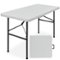 Best Choice Products - Portable Folding Plastic Dining Table w/ Handle, Lock - 4ft - Light Gray-Front_Standard