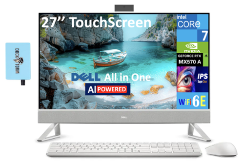 Dell - 27 All-in-One 27 FHD (Intel Core 7 150U, 64GB DDR5, 2TB PCIe SSD, GeForce MX570 A, Win 11 Pro) w/USB Hub - White-Front_Standard 