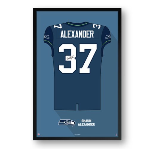 Sporticulture - Shaun Alexander Seattle Seahawks Framed 14" x 20" Retired Jersey Art Print - Multicolor-Front_Standard 