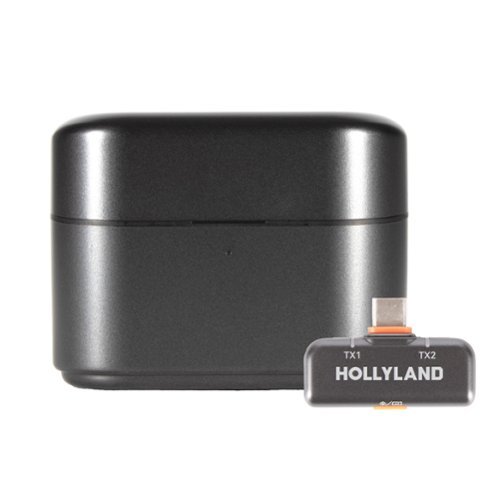 HollyView - Hollyland Lark M2S Wireless Microphone with USB-C Plug for iPhone 15/16/17 and Android, Titanium Clip, Plug-and-Play, No - Black-Front_Standard 