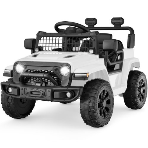 Best Choice Products - 6V Kids Ride-On Truck Car w/ Parent Remote Control, 4-Wheel Suspension, LED Lights - White-Front_Standard 