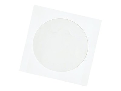 Quality Park - Tech-No-Tear Sleeves for CD/DVD, Paper, 100/Box (QUA77203) - White