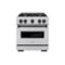 ZLINE - Autograph 30" Classic Dual Fuel Range w/ 4 Burners & Matte Black Accents (CDRZ-30-MB) - Stainless Steel-Front_Standard