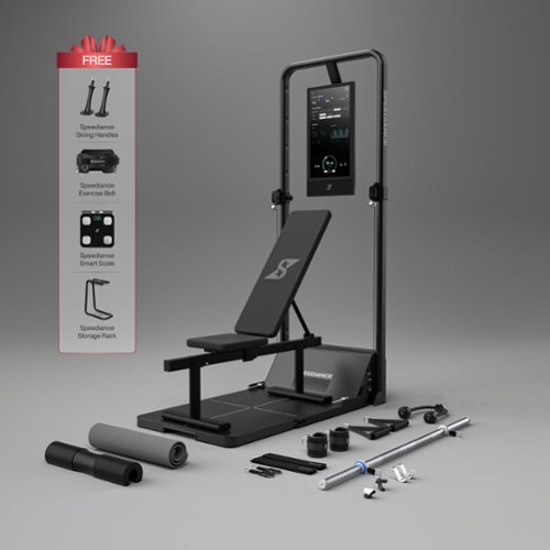 Speediance - Smart Home Gym, Gym Monster 2 Works Plus, Smart AI-Powered Multi-Functional Smith Machine for Home Workout - Black-Front_Standard 