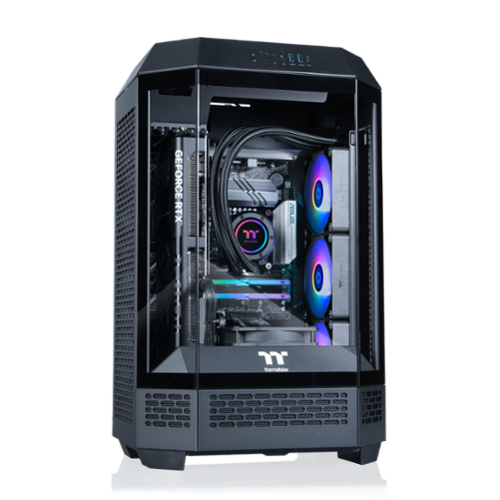 Thermaltake - LCGS Reactor i1470 Gaming Desktop Intel Core i9-14900KF, 32GB DDR5 Memory, NVIDIA GeForce RTX 5070, 1TB NVMe M.2 - Black