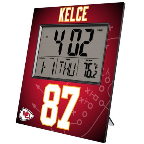 Keyscaper - Travis Kelce Kansas City Chiefs Digital Desk & Wall Clock - Multicolor-Front_Standard 