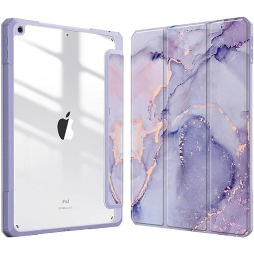 Kitcheniva - Lightweight Shockproof Case For iPad 9th 8th 7th 10.2 Inch Clear Back - Lilac Marble-Front_Standard 