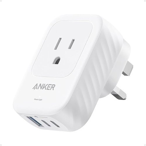 Anker - USA to UK International Plug Adapter - White-Front_Standard 