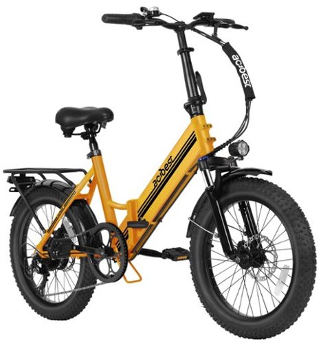 Actbest - Speedy ST Commuting Electric Bike Step Thru Folding Fat Tire Ebike w/ 40mi Max Range 20mph Top Speed 750w Peak Power - One Size - Yellow-Front_Standard