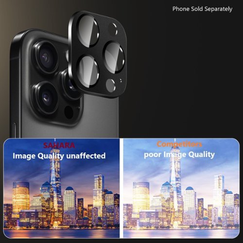 SaharaCase Ultra-Strong Camera Lens Protector for Apple iPhone 16 Pro and 16 Pro Max (2-Pack) - Black GLOBAL SHIPPING