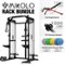 Mikolo - Power Rack Cage, Weight Rack,Multi-Function Squat Rack with J Hooks,Dip Bars and Landmine - Black-Front_Standard