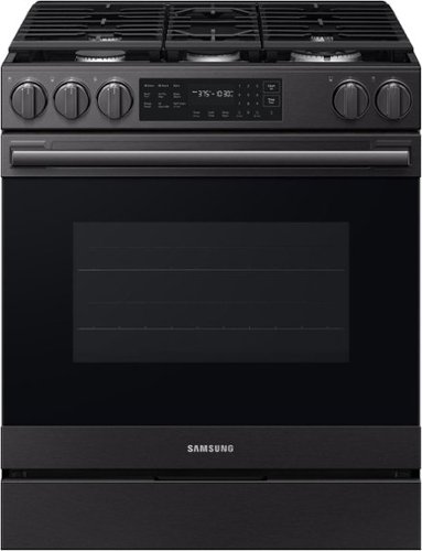 SAMSUNG - 6.0 CU. FT. BESPOKE SMART SLIDE-IN GAS RANGE WITH TRUE CONVECTION - MATTE BLACK STEEL