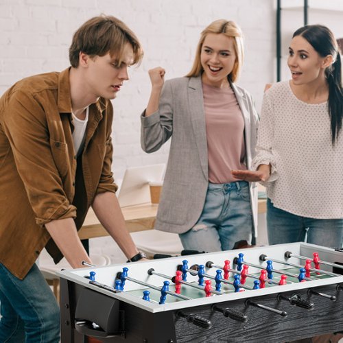 Costway 48'' Competition Sized Wooden Soccer Foosball Table Adults & Kids Home Recreation - Black WORLDWIDE DELIVERY