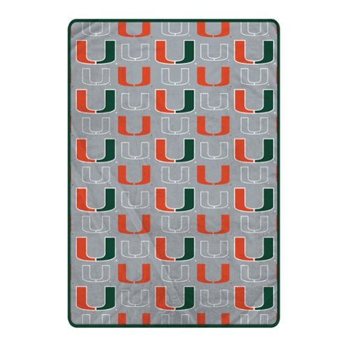 Pegasus - Miami Hurricanes 66" x 95" Oversized Logo Roll Ultra Cozy Blanket - Multicolor-Front_Standard 