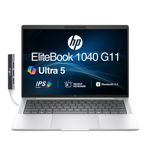 HP - EliteBook 1040 Laptop 14.0 WUXGA Display (Ultra 5-125H , 16GB, 512GB SSD, Intel Arc, Win 11 Pro) w/USB Hub - Silver-Front_Standard 